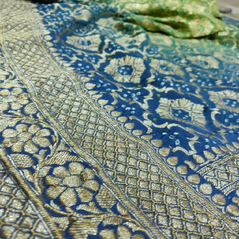 Two shaded Bandhani Dupatta - WeaveinIndia