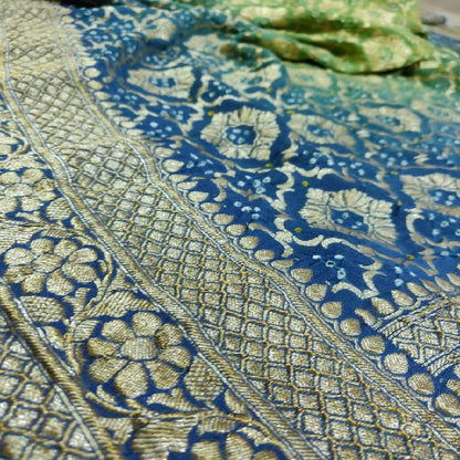 Two shaded Bandhani Dupatta - WeaveinIndia