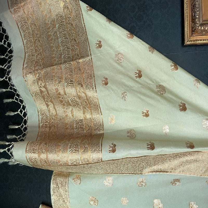 White Banarasi Dupatta