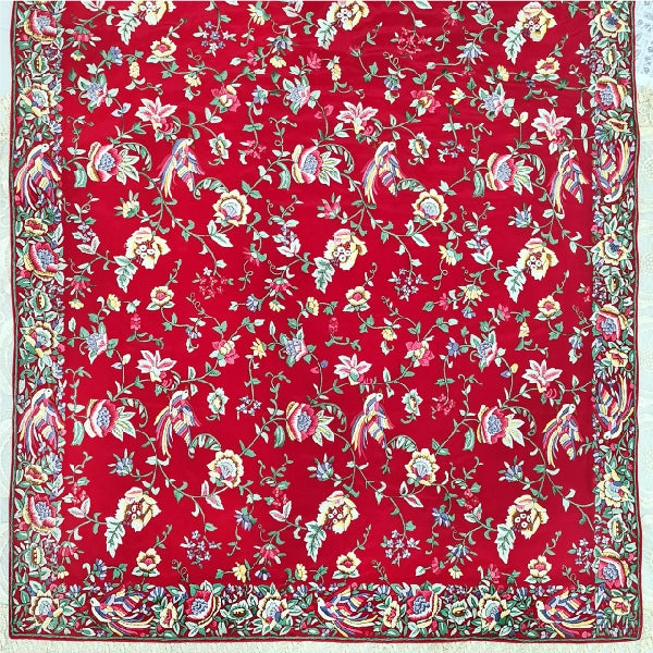 Red Hand Embroidered Parsigara Saree