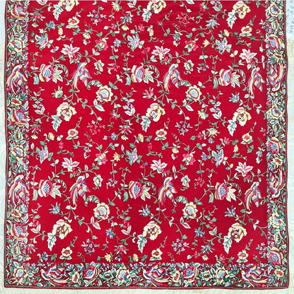 Red Hand Embroidered Parsigara Saree