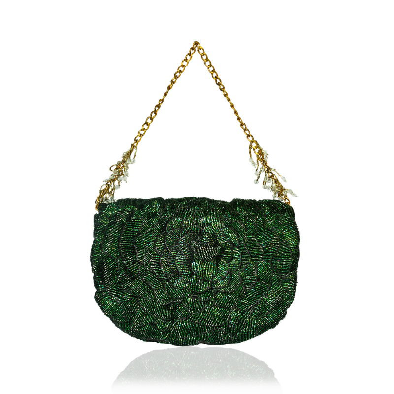 COCO BEADED SLING-GREEN