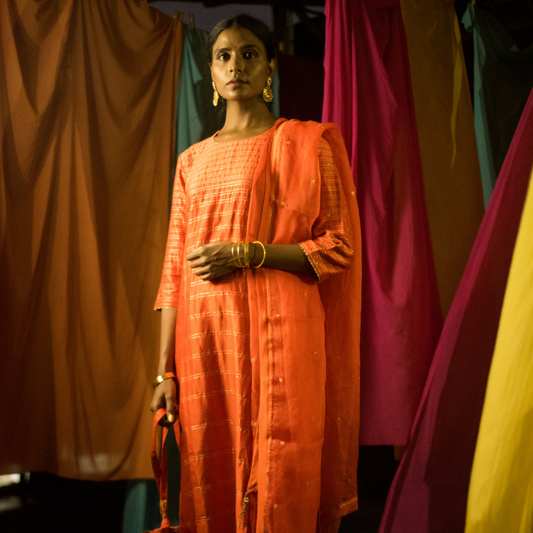 TANGERINE GEETA KURTA SET