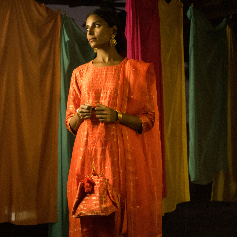 TANGERINE GEETA KURTA SET
