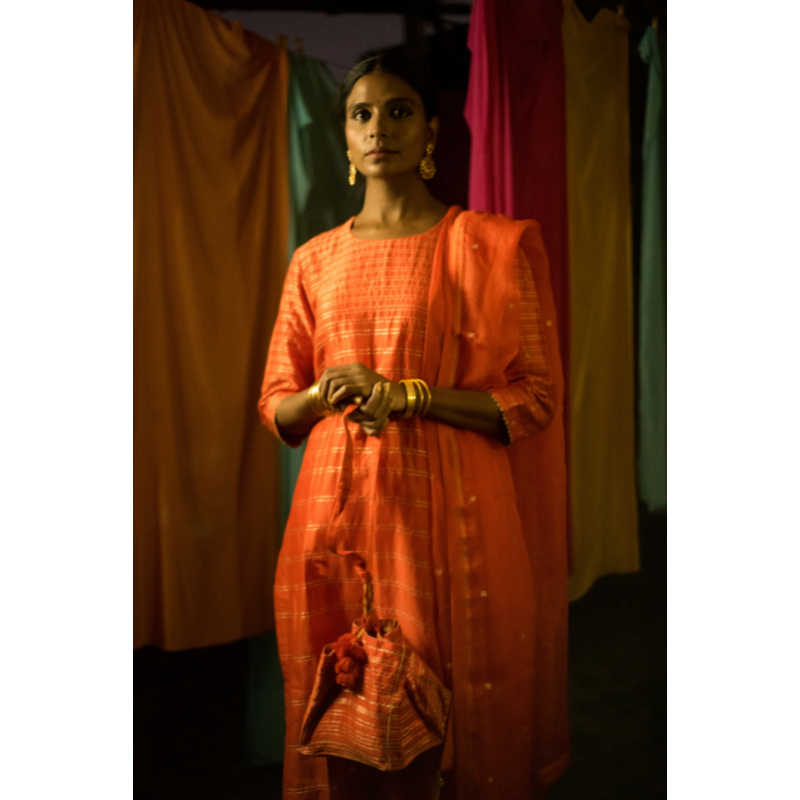 TANGERINE GEETA KURTA SET