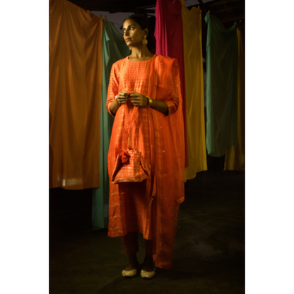 TANGERINE GEETA KURTA SET