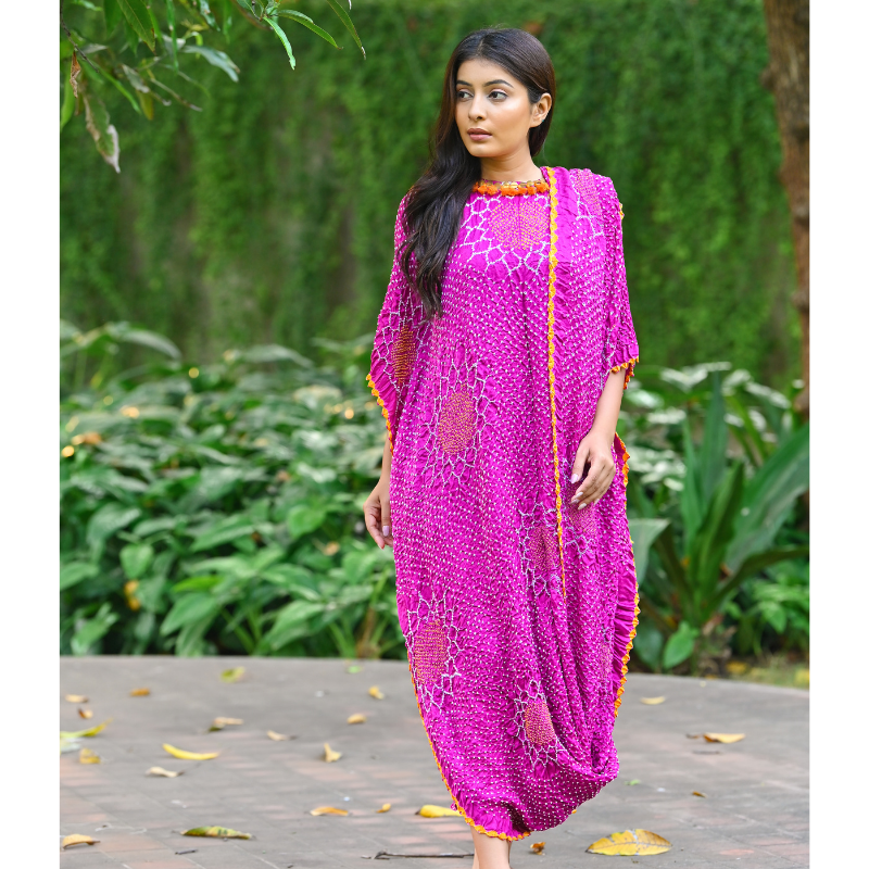 PINK DRAPE DRESS - VALLEY OF FLOWERS