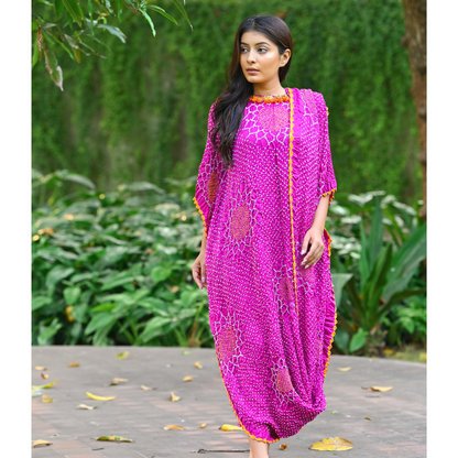 PINK DRAPE DRESS - VALLEY OF FLOWERS
