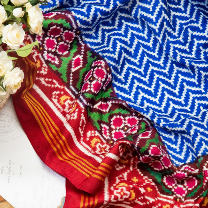 Blue Leheriya Patan Patola Dupatta - Pre Order