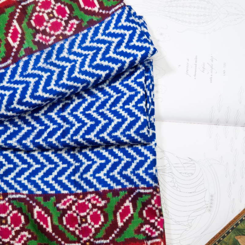 Blue Leheriya Patan Patola Dupatta - Pre Order