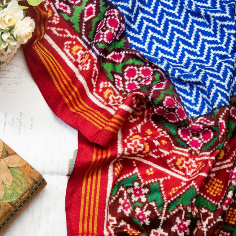Blue Leheriya Patan Patola Dupatta - Pre Order