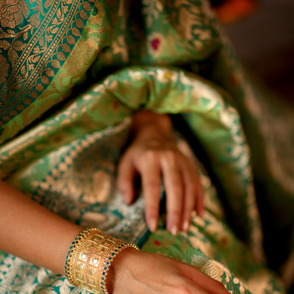 Sea Green Banarasi Silk Saree
