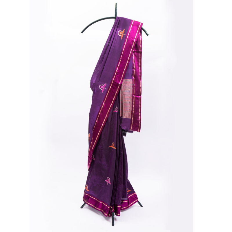 Royal Purple Banarasi Mashru Silk Saree
