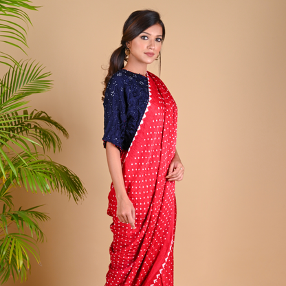 RED PANT SAREE