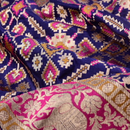 Navy Blue Banarasi Dupatta