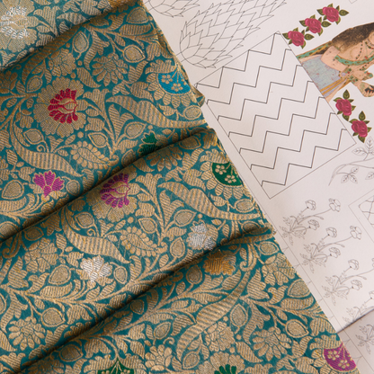 Emerald Green Banarasi Silk Saree