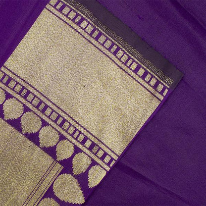 Handwoven Jamdani Banarasi Silk Sari with Floral Pattern-WIISHNIKARIDNAM0151 - Blouse View