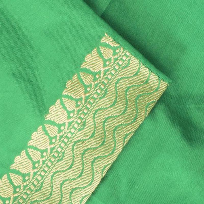 HANDWOVEN BLUE BANARASI SILK SARI-WIIBT120- Blouse View