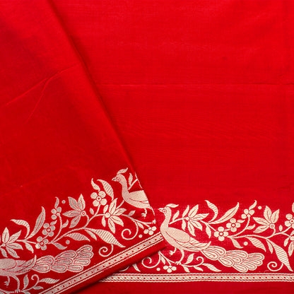 Crimson Red Banarasi Silk Saree