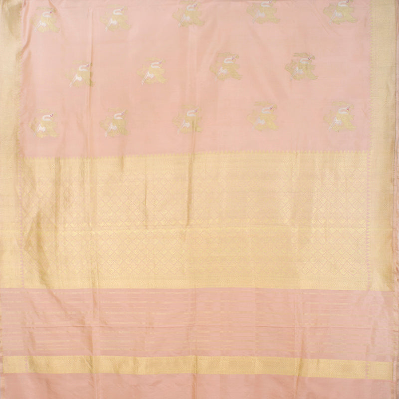 Salmon Pink Banarasi Silk Saree
