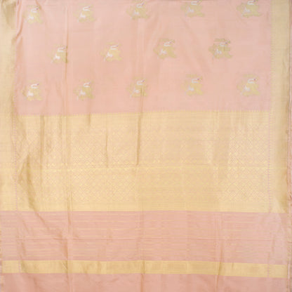 Salmon Pink Banarasi Silk Saree