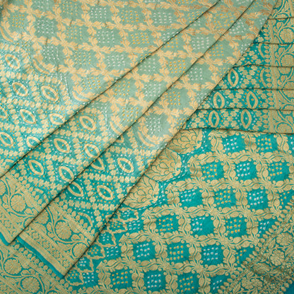 Ice Blue Shaded Bandhani Saree